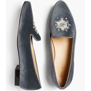 Talbots Velvet Snowflake Embellished Flats - Size 6